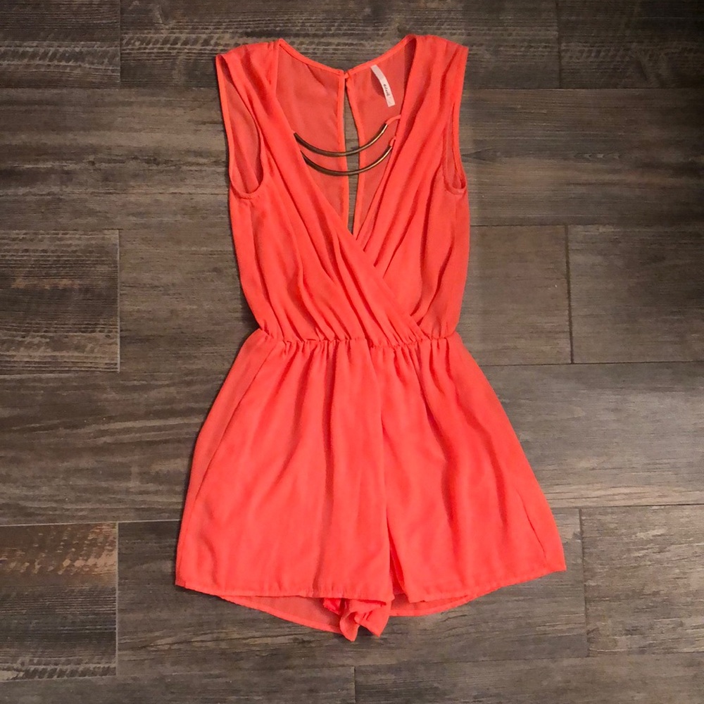 Sexy Neon Orange Romper